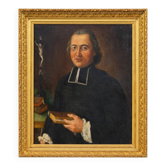 Important portrait 18th century - Philippe Roux, Priest in Périgord - Dated 1751