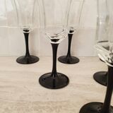 6 Octime octagonal black-footed wine glasses