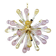 Sputnik Chandelier in Murano Glass with Gold and Pink Air Drops