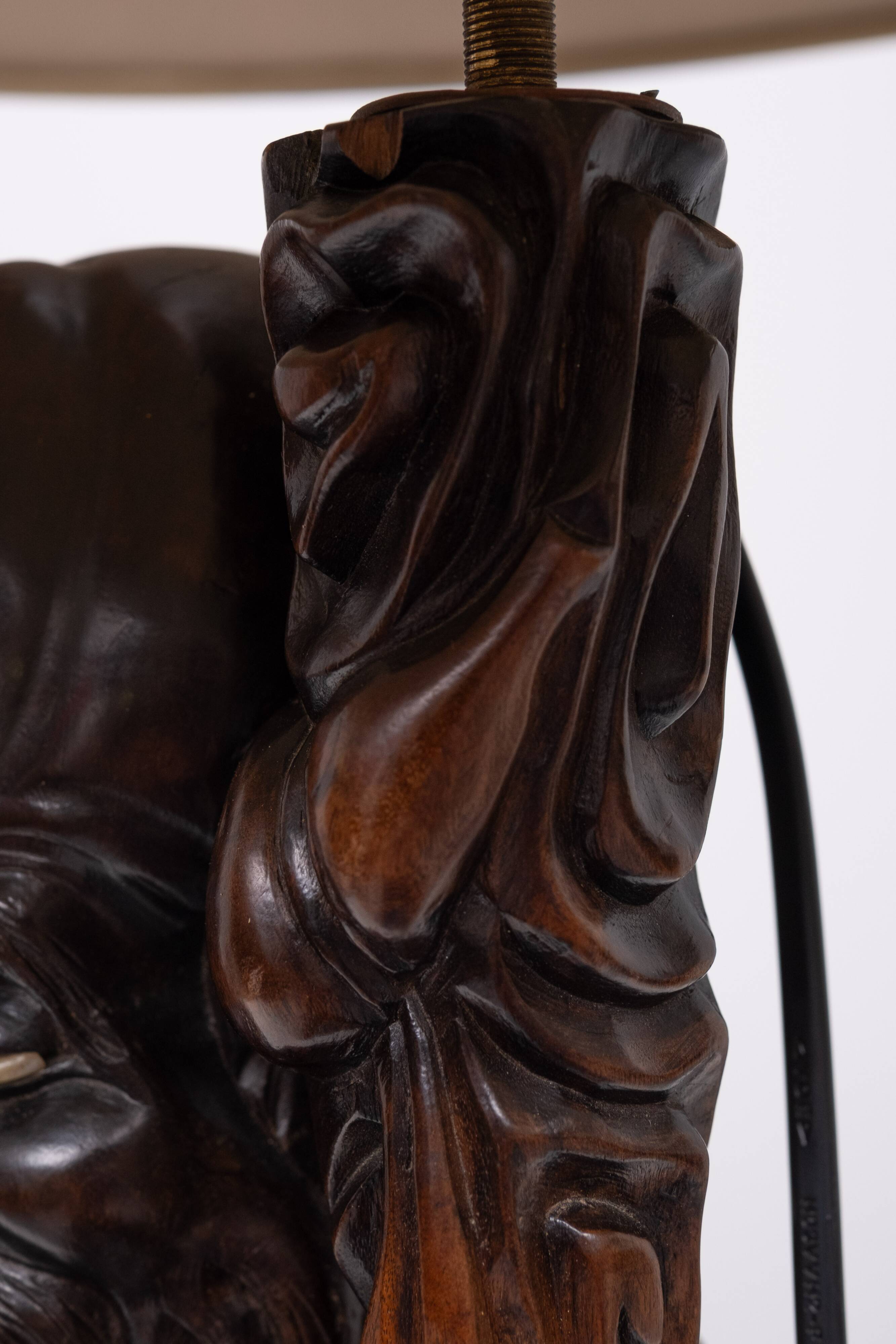 Table lamp Rosewood - Shoulao - God of Longevity Prosperety - China