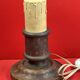 Napoleon III lamp base, wood, gold polychromy, 26 cm socket height