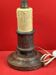 Napoleon III lamp base, wood, gold polychromy, 26 cm socket height