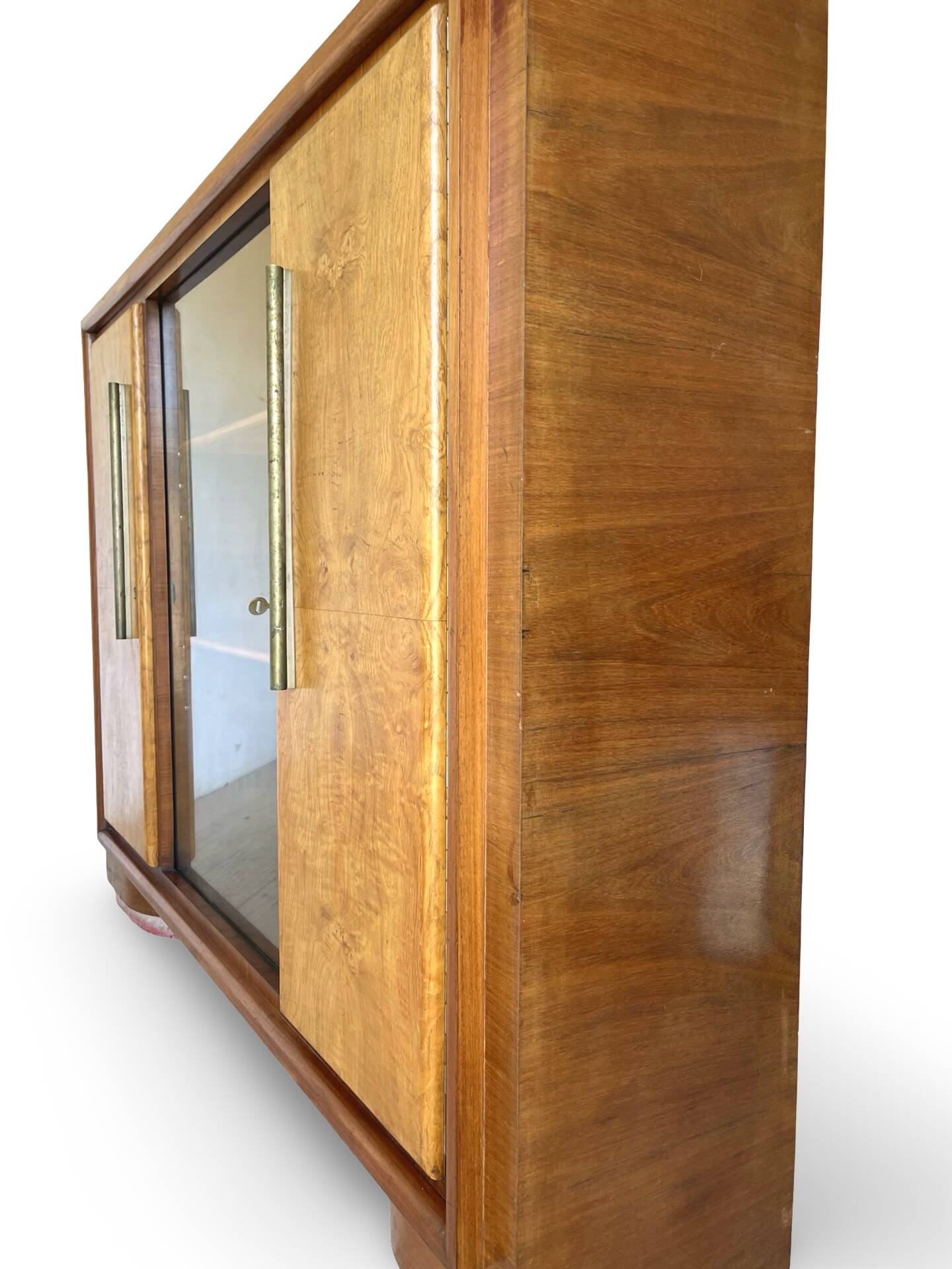 Striking Art Deco birch wood sideboard