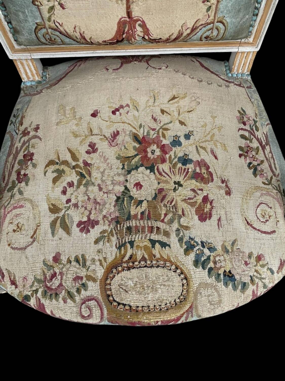 Pair of Louis XVI Cabriolet Armchairs - Lacquered and Upholstered Beech