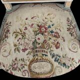 Pair of Louis XVI Cabriolet Armchairs - Lacquered and Upholstered Beech