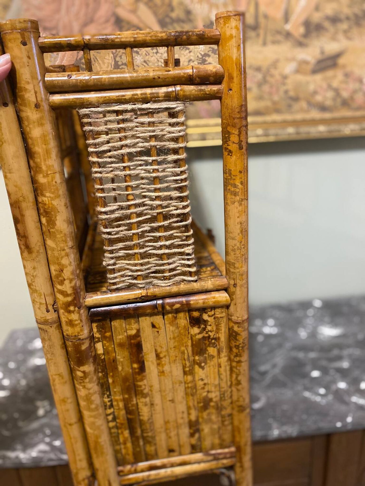 Vintage bamboo shelf