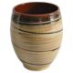 Hand-Painted Earthenware Vase with Creme and Black Graphic Decor, Sweden