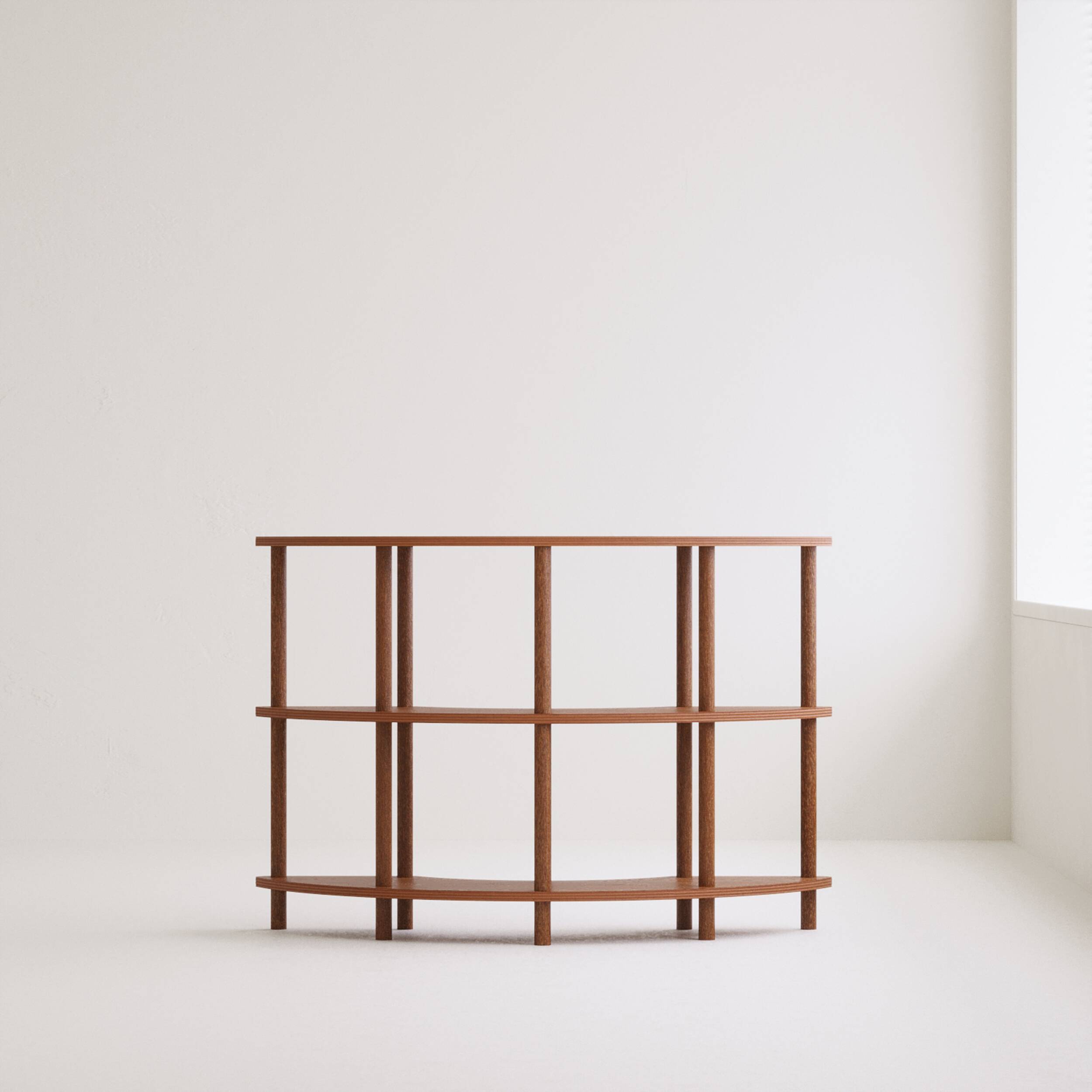 Bibliothèque contemporaine en bois faite à la main