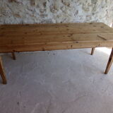 Farmhouse table in raw wood