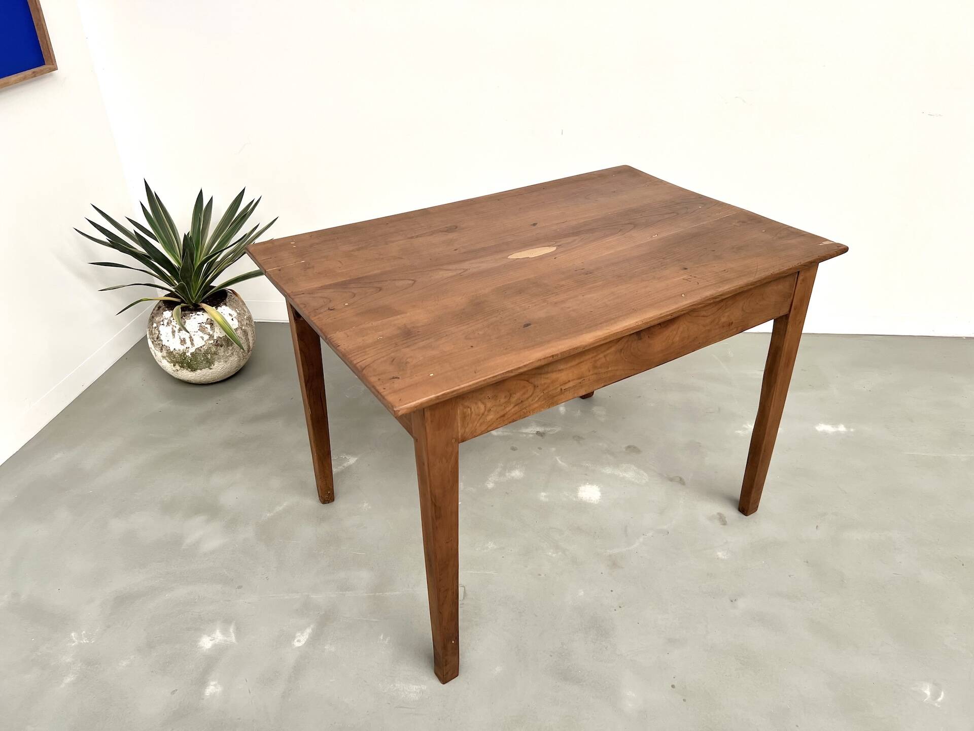 Solid cherry wood desk with spindle legs