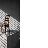 Vintage Mid-Century Danish Modern Elegant Teak & Grey Fabric Chairs, 1960s