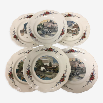 6 assiettes plates Obernai Sarreguemines