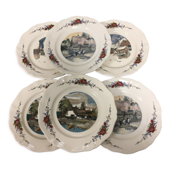 6 flat plates Obernai Sarreguemines