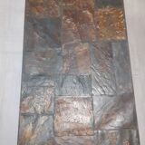 Natural stone coffee table and wrought iron frame from the 70s