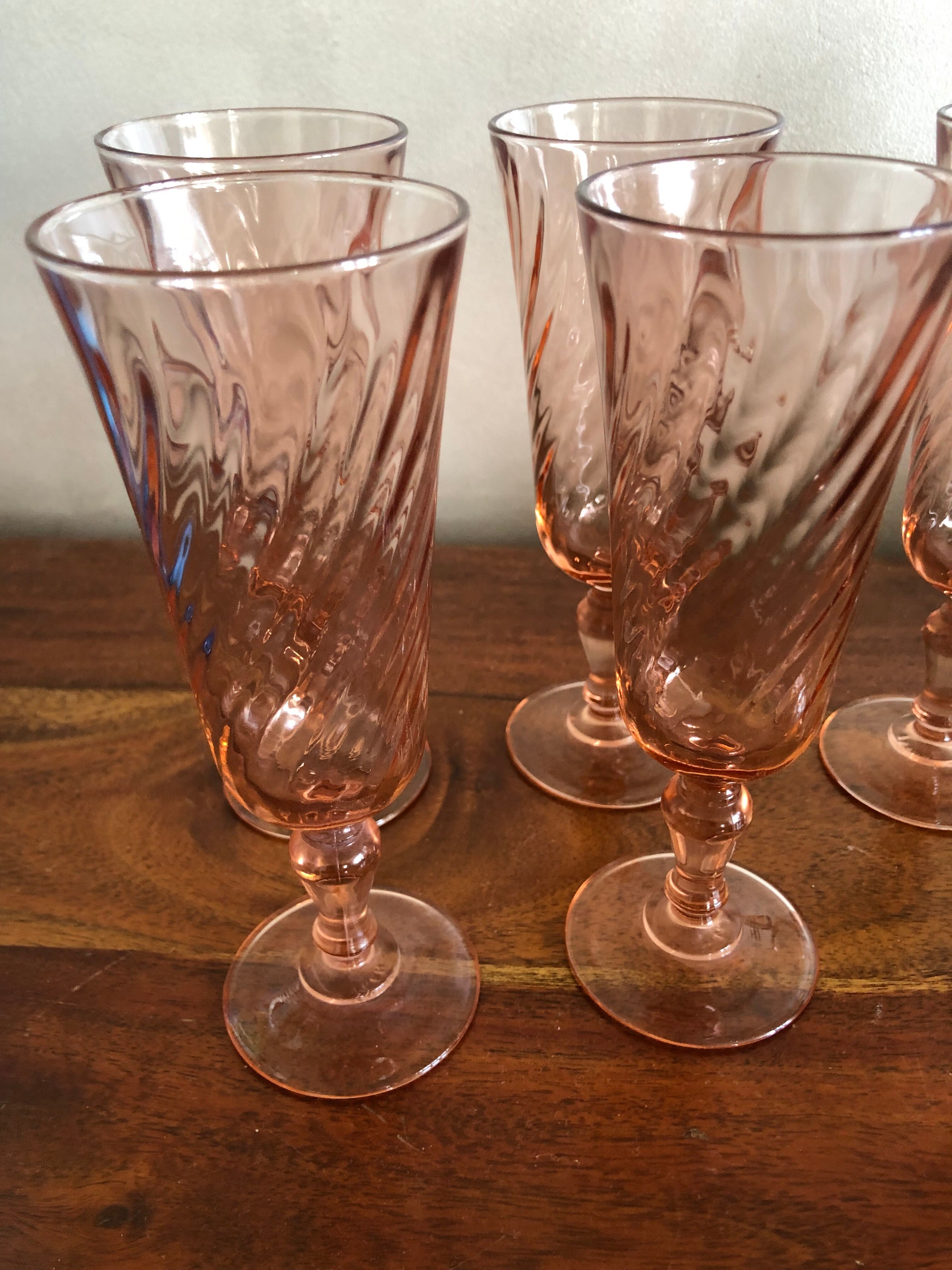 6 Rosaline Luminarc champagne glasses