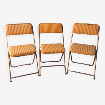 3 chaises vintage lafuma  modele chantazur