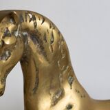 Vintage golden brass horse