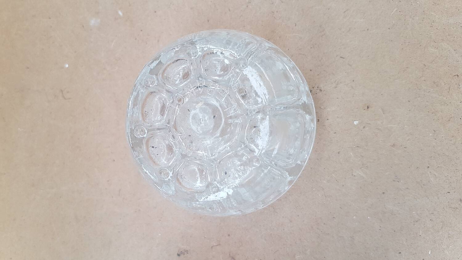 Paire ancien vase pique fleurs verre moulé made in france vintage