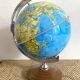 Vintage plastic and wood globe, 70s-80s