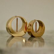 Pair of mid-century Swedish brass candle holders by Arthur Pe, Kolbäck