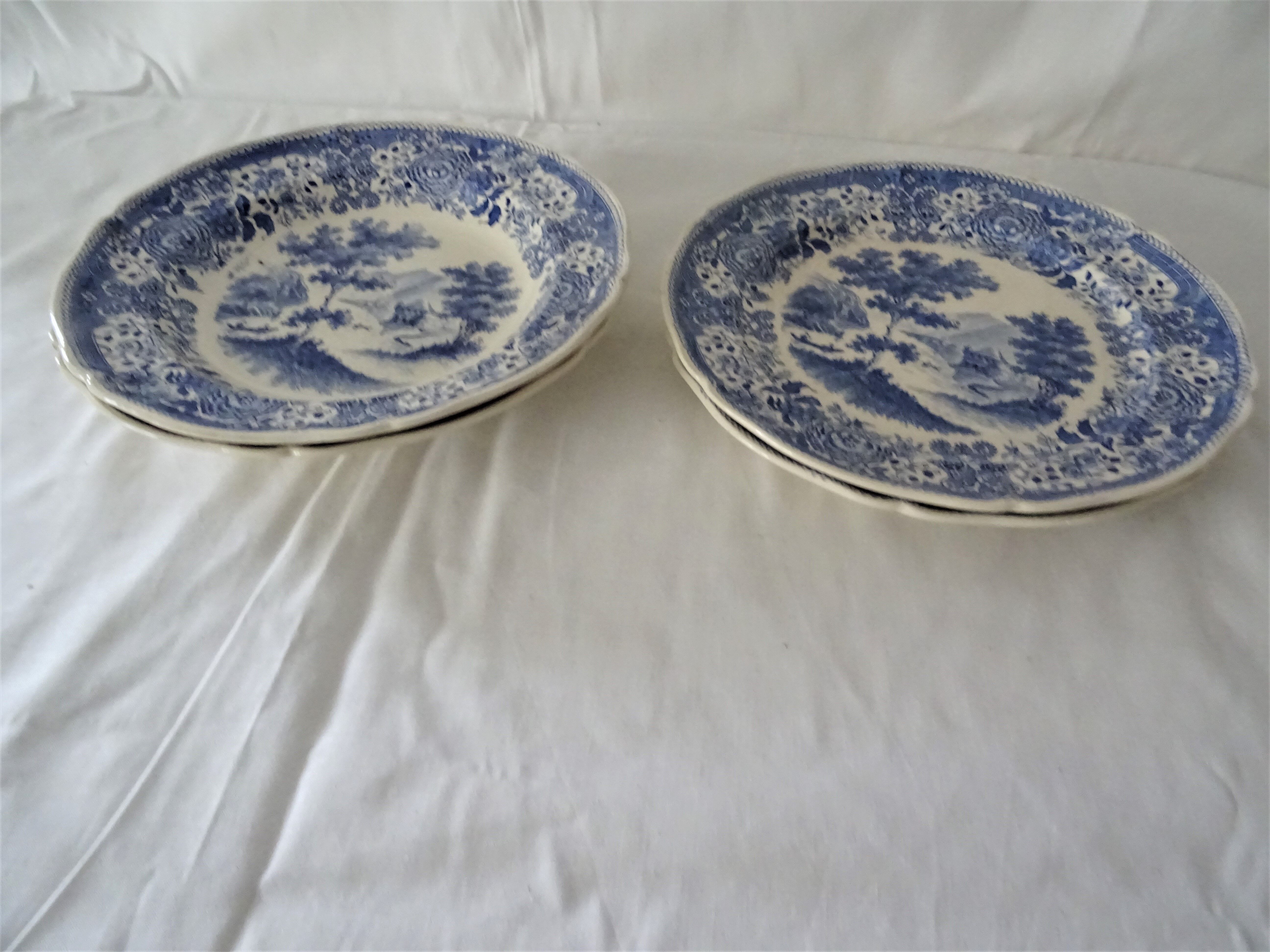 4 plates earthenware 453112 villeroy & boch burgenland blue