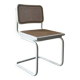 Cesca B32 vintage design chair in white metal and cane by Marcel Breuer