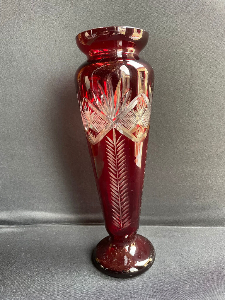 Baluster vase - cut blown crystal