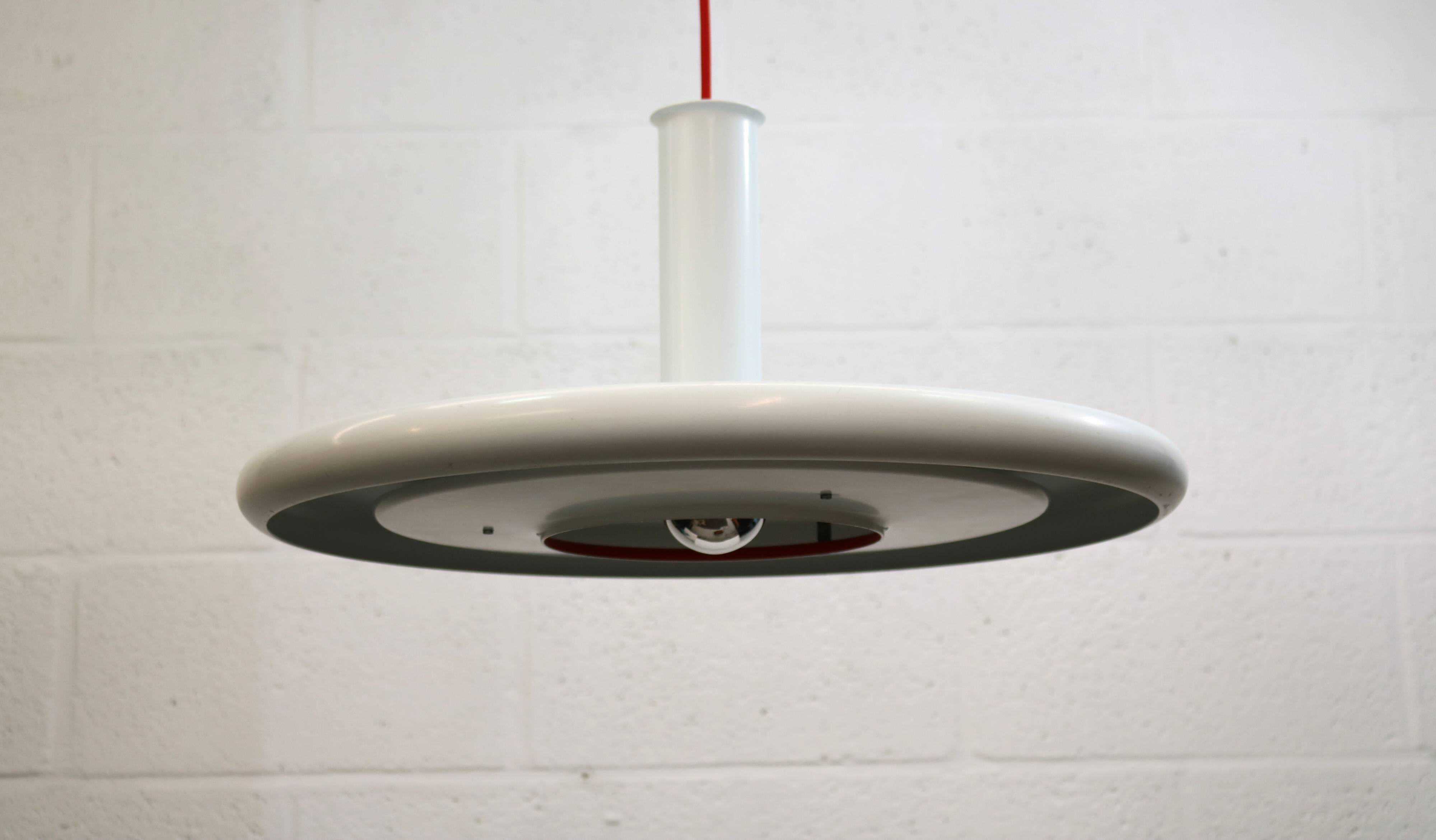 White XL Fog & Morup Optima Pendant Lamp: Hans Due Design, Denmark 1970s