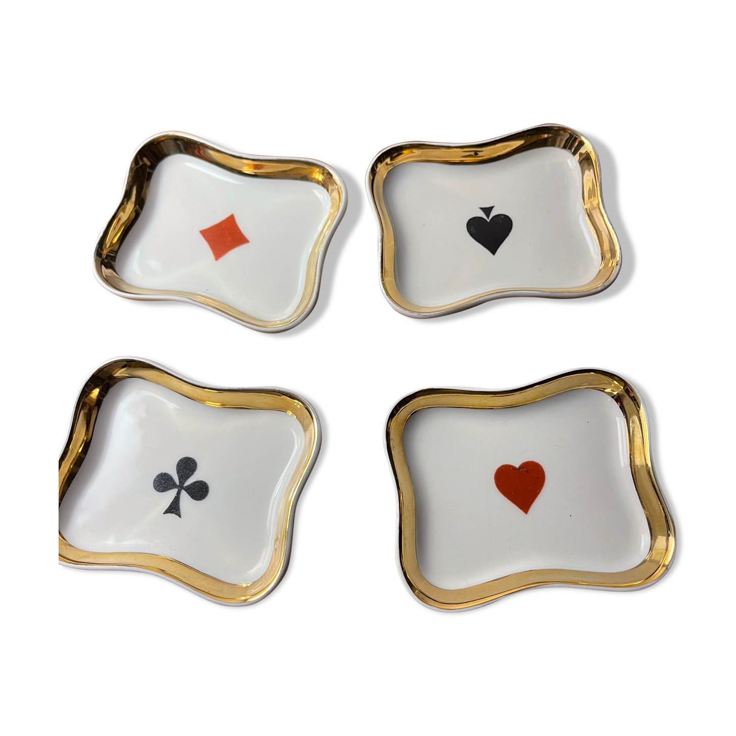 Set cups Limoges decoration card games