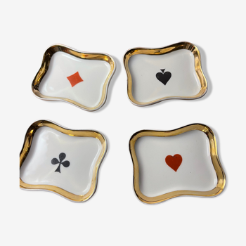 Set coupelles Limoges décor jeux de cartes