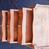 Beautiful pair of bedside tables, in walnut wood, Louis XV style