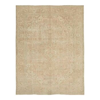 Handmade oriental contemporary 1980s 248 cm x 330 cm beige wool carpet