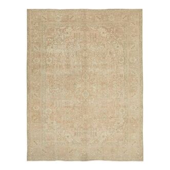Handmade oriental contemporary 1980s 248 cm x 330 cm beige wool carpet