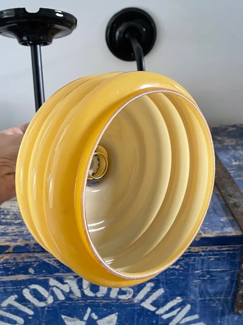 Pair of art deco opaline wall lights