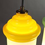 Original vintage glass and aluminum lamp from Italy, dating from the 1960s