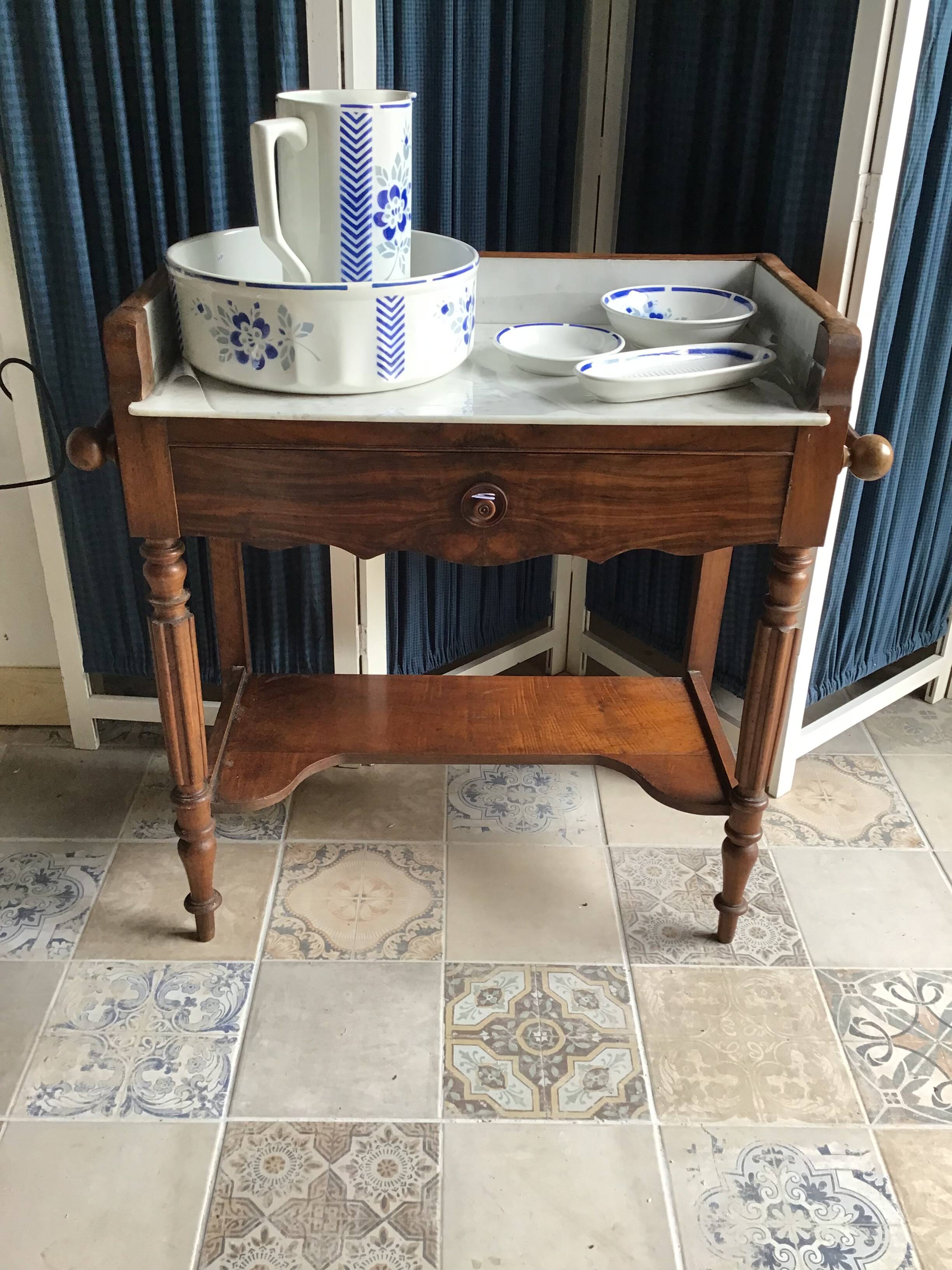 Bathroom furniture, dressing table, marble top