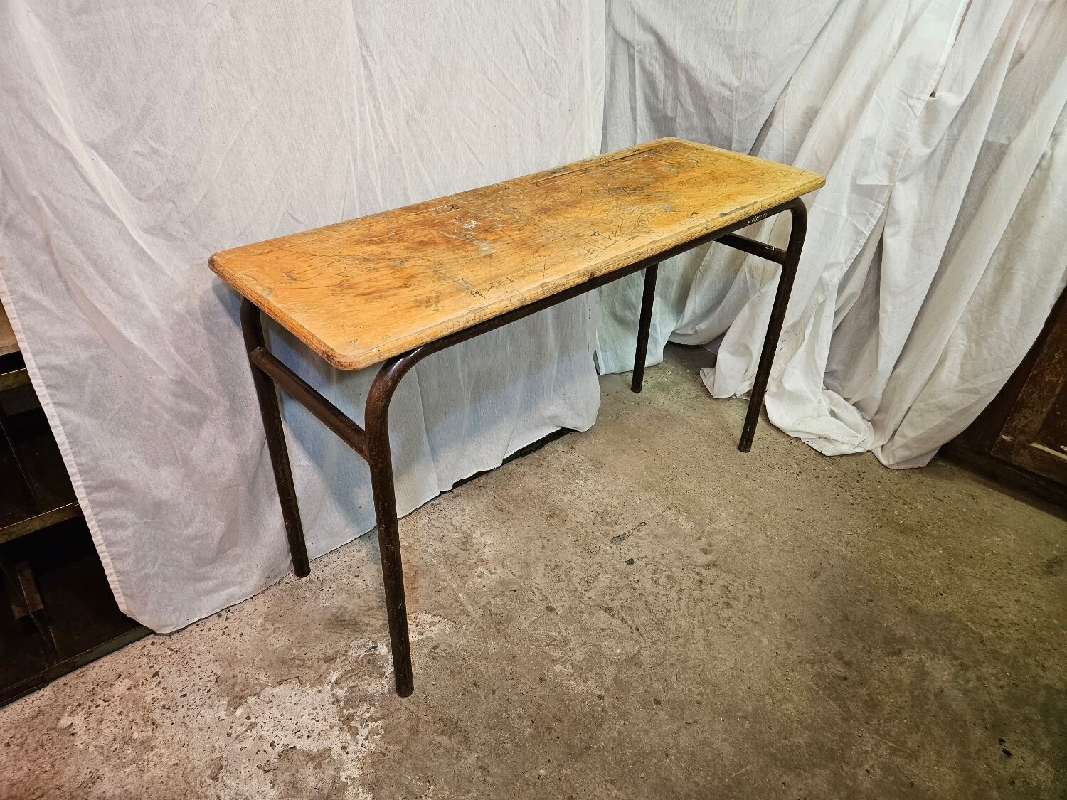 Double school desk 1970