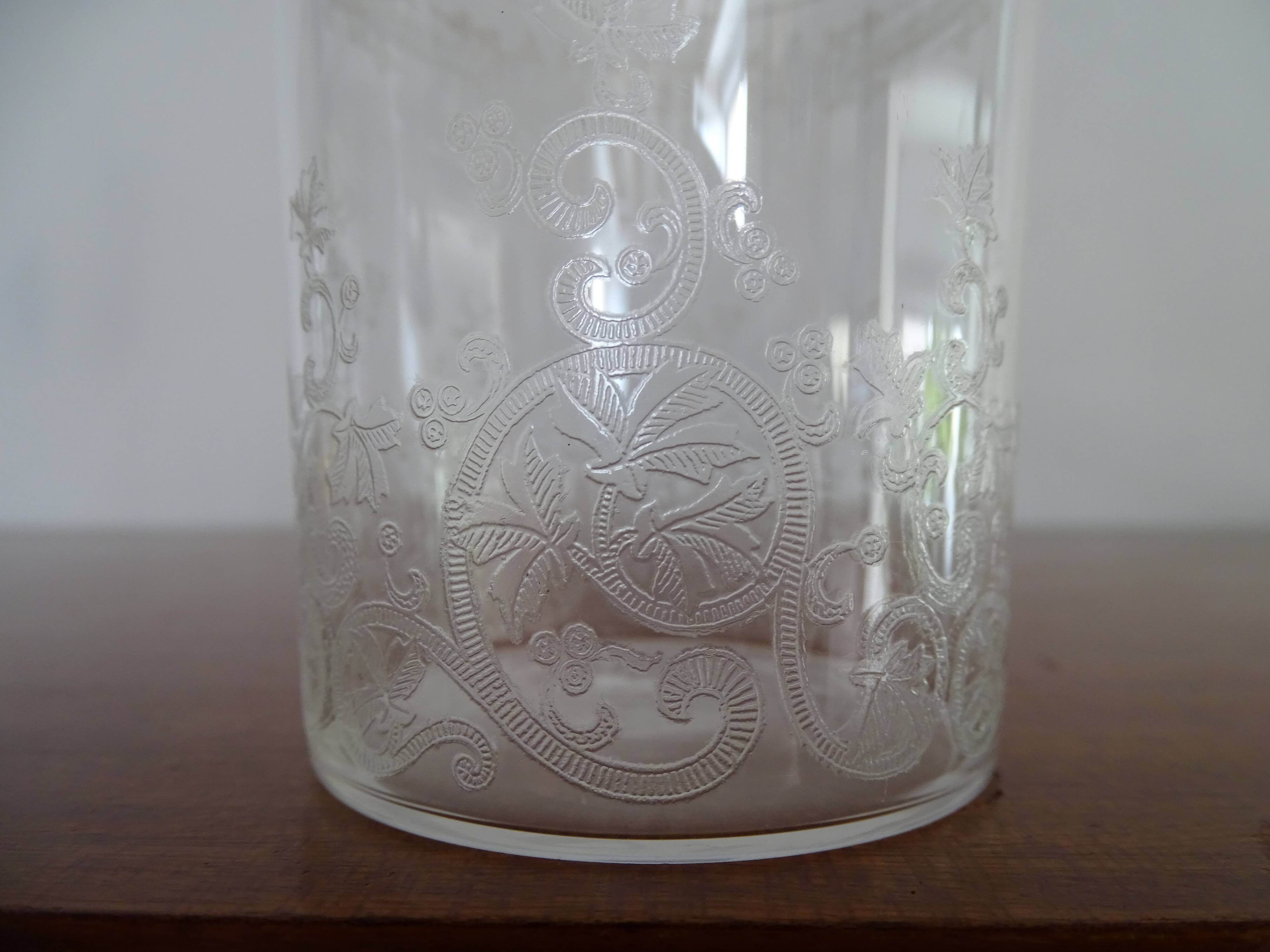 Baccarat crystal goblet model engraved with Baccarat initial "B" on frieze