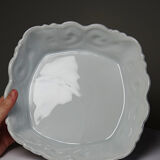 Square coupe/bowl in celadon porcelain, vintage Limoges from the 50s to 70s.