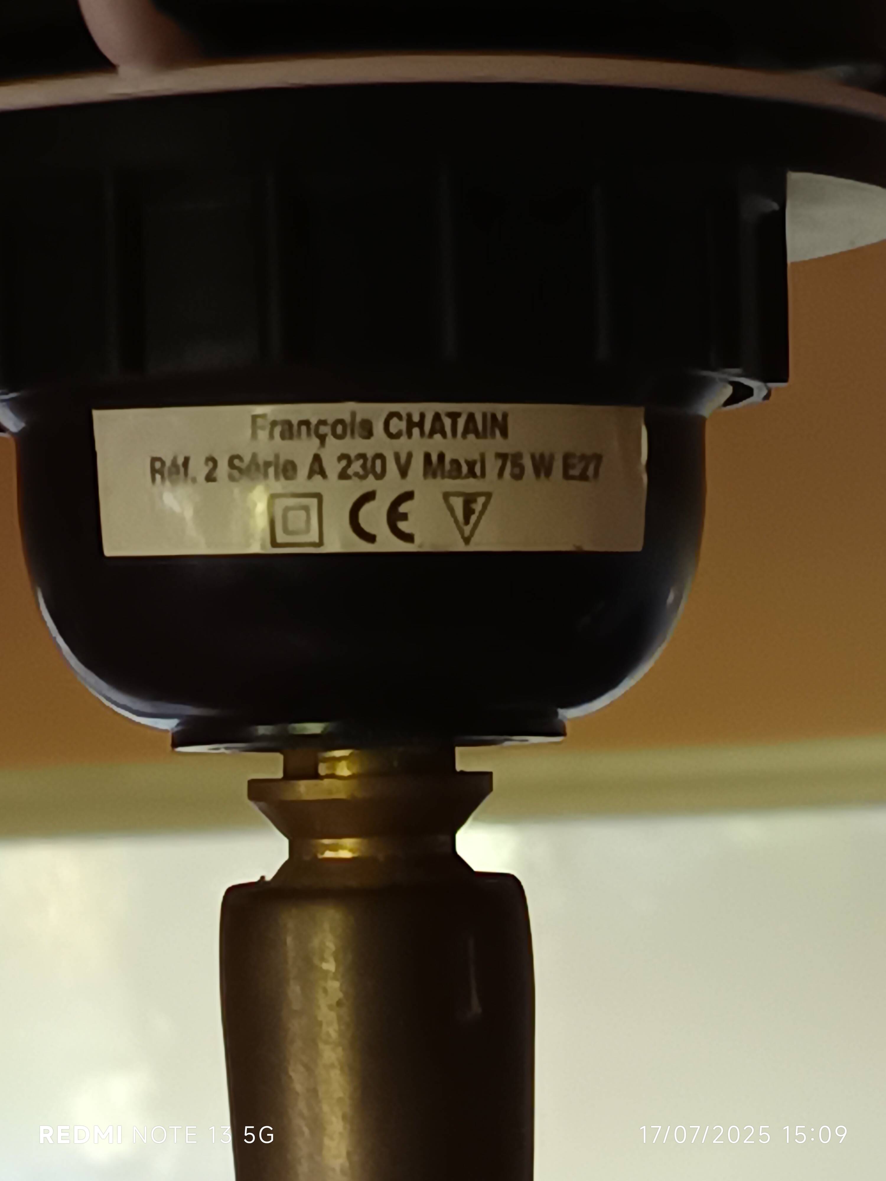 ceramic pebble lamp 1990 signed François Chatain