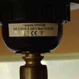 ceramic pebble lamp 1990 signed François Chatain