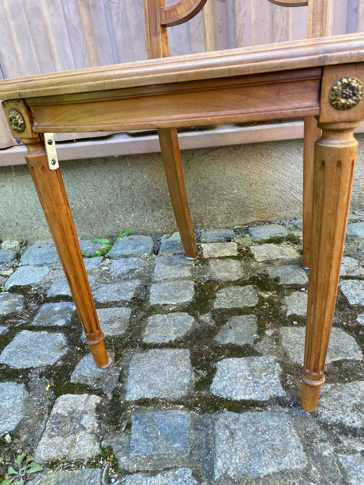 Vintage caned Louis XVI chair in solid gold wood.