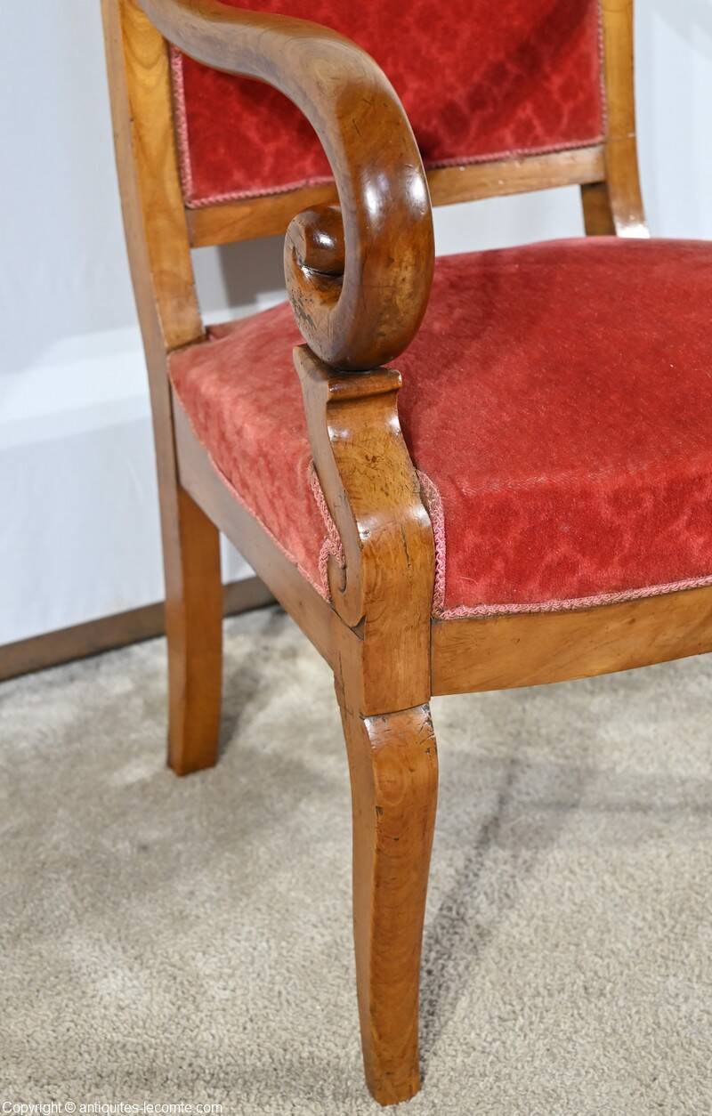 Pair of Cherry Wood Armchairs, Louis Philippe Period – 1st Part 19th