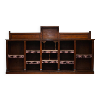 Open dwarf library in walnut, Gothic style Pugin