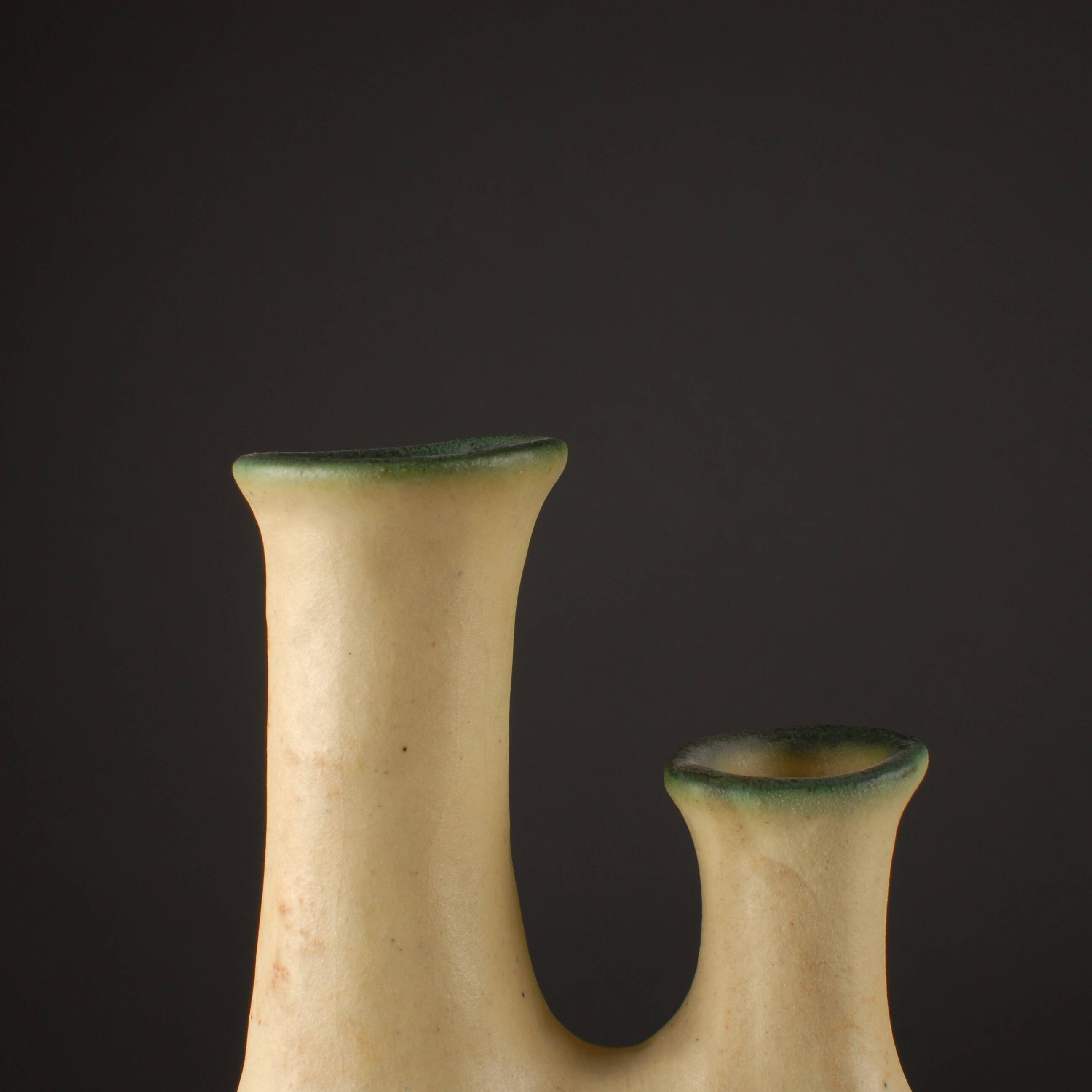 Pair of sculptural ceramic vases by Nikos Dazelidis, Greece, 1970s.