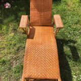 Chaise longue en rotin