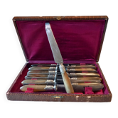 Box of 12 old cast steel knives