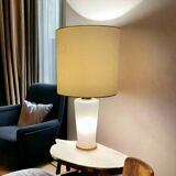 White opaline lamp from ecru Palmier - Murano design