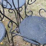 3 fauteuils de jardin fer forgé ouvragé