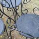 3 ornate wrought iron garden armchairs